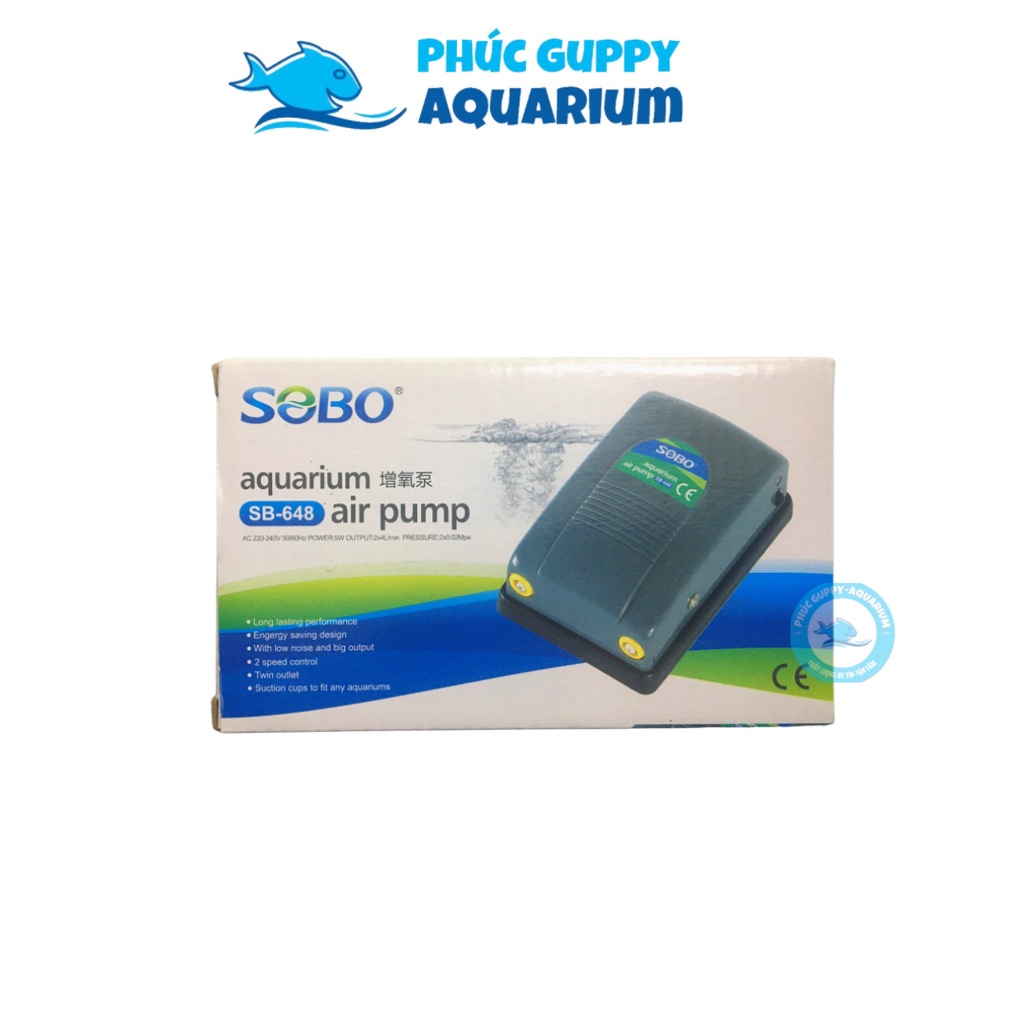 Máy Sủi Khí Oxy 2 Vòi SOBO SB-648  | Máy Sủi Oxi Giá Rẻ
