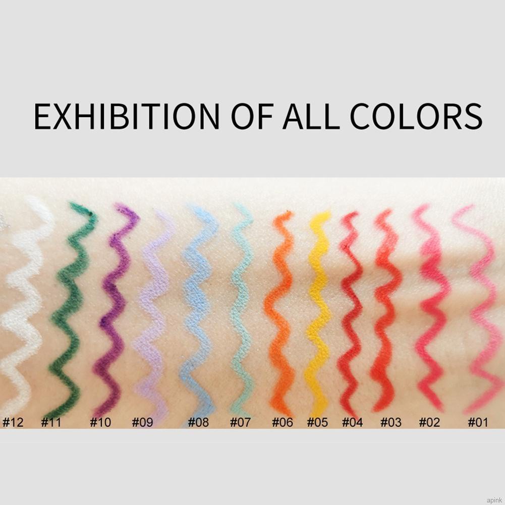 Bộ 12 Bút Kẻ Mắt handaiyan Màu Lì Lâu Trôi Chống Nước Chống Mồ Hôi Mau Khô