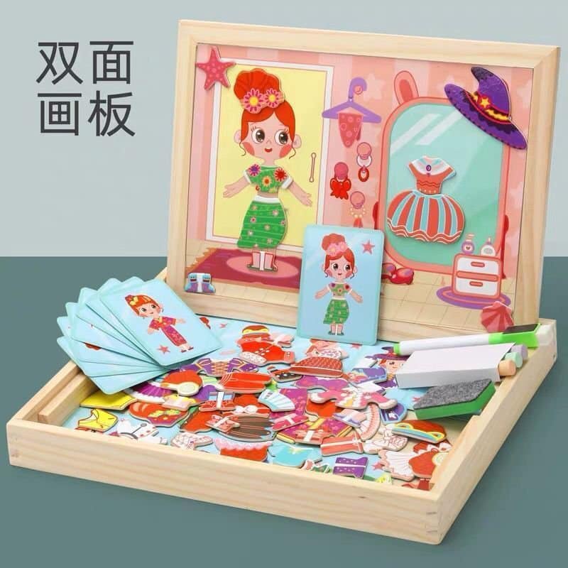 Đồ chơi gỗ bộ đồ chơi thay trang phục nhân vật ANIME bằng gỗ có nam châm