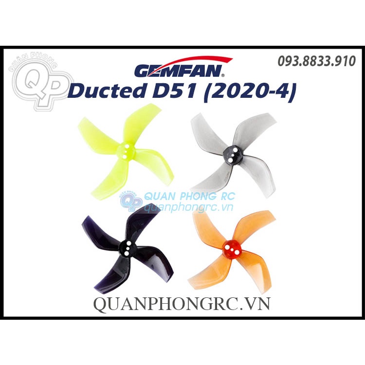 4 Cặp Cánh 4 Lá GEMFAN D51 4 Blades 2020 Cinewhoop Ducted Propellers (8 Cái)