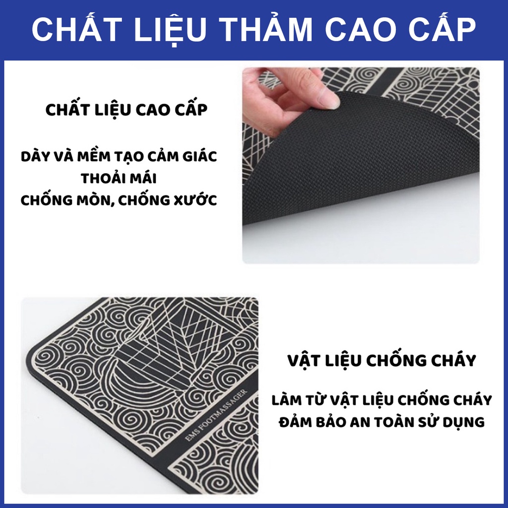 Thảm massage chân EMS cao cấp có màn hình hiển thị giúp lưu thông khí huyết, máy massage bàn chân giảm đau mỏi hiệu quả