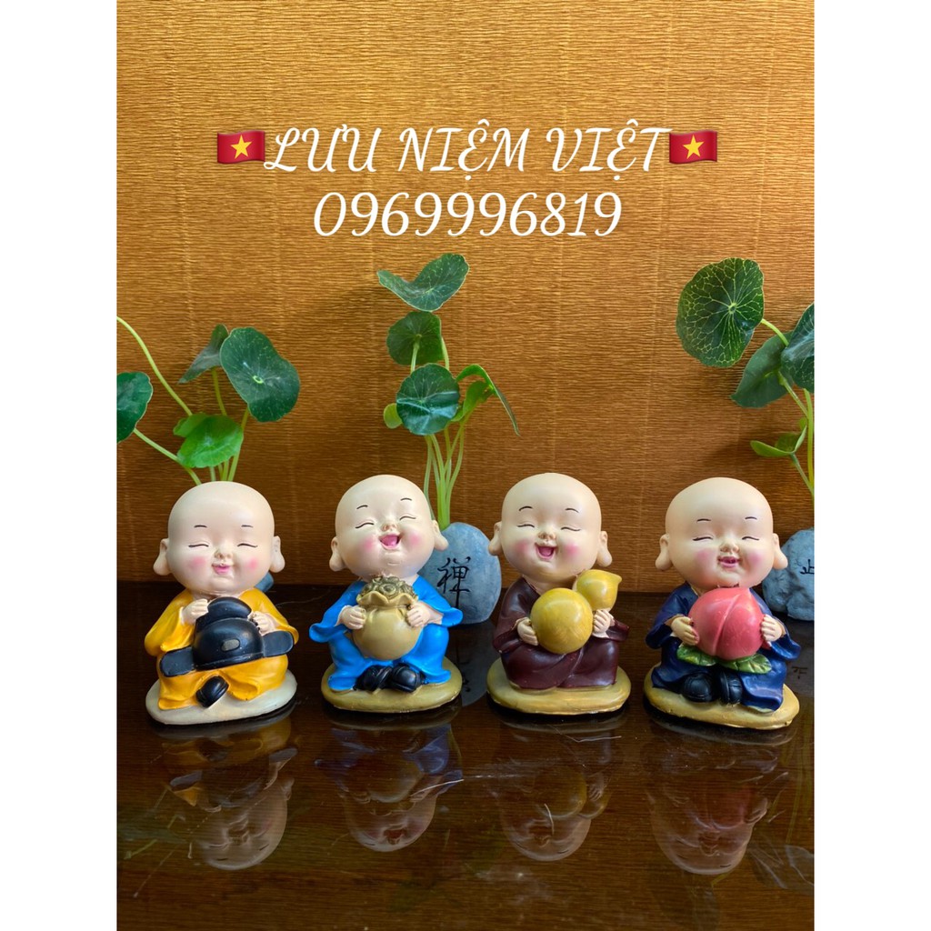 Bộ 4 tượng chú tiểu thanh tịnh vui vẻ