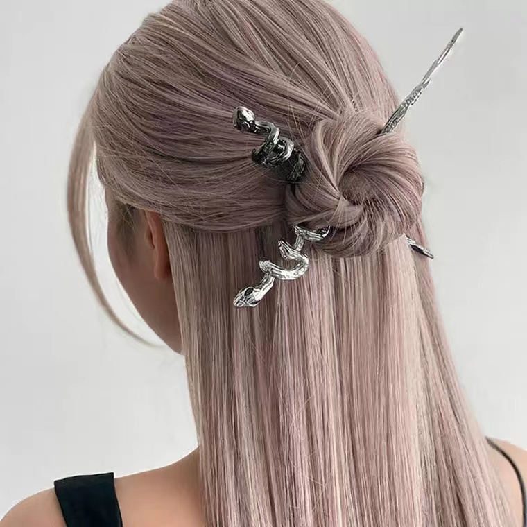 Kẹp Tóc Hợp Kim Màu Đen / Bạc Phong Cách Trung Hoa Cho Nữ