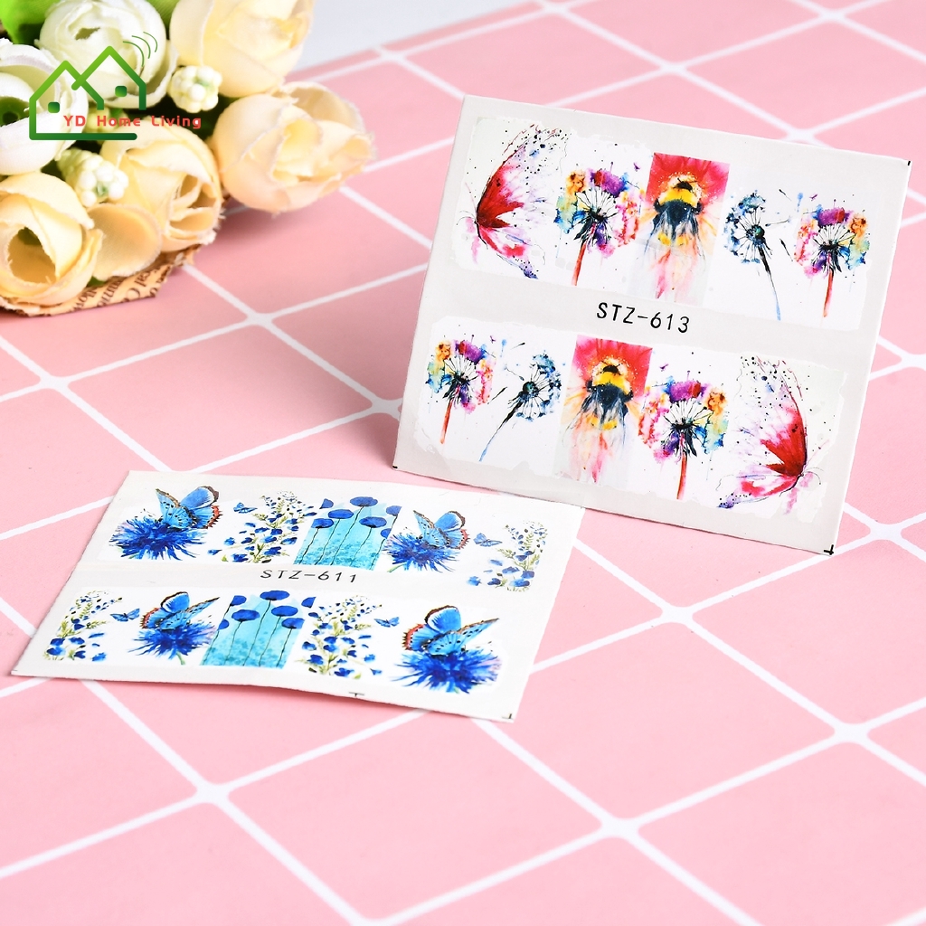 BUTTERFLY 1 Tấm Hình Dán Trang Trí Móng Tay Dạ Quang