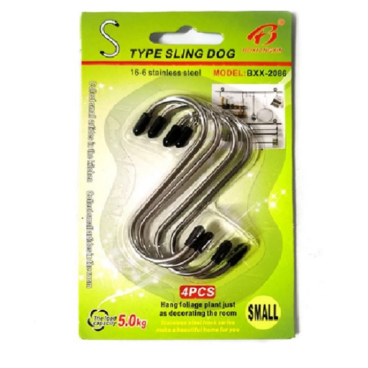 MÓC TREO kim loại KIỂU S có bọc nhựa 2 đầu tiện ích - 822