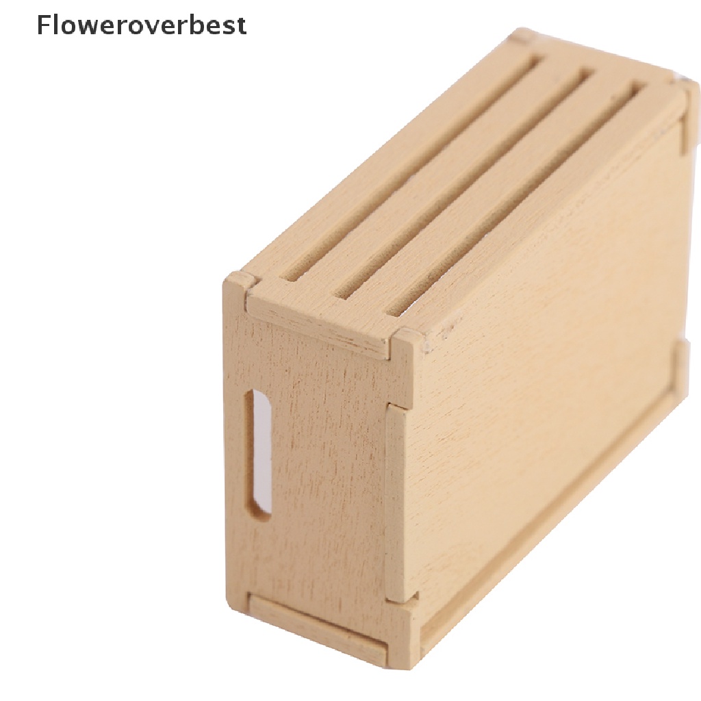 Set 3 khay đựng trái cây gỗ mini dành cho trang trí nhà búp bê tỉ lệ 1:12