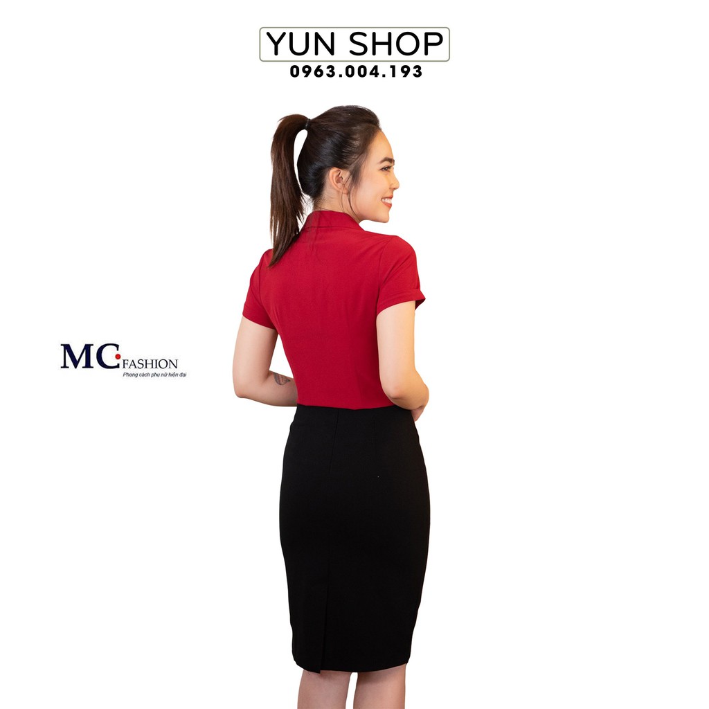 Áo Sơ Mi Cộc Tay Công Sở - MC Fashion A0198 Màu Đỏ Đô