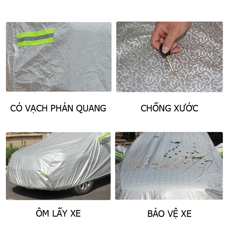 Bạt phủ ô tô cao cấp giá rẻ chống nắng mưa bụi bẩn cho ô tô phù hợp xe từ 4-5 chỗ