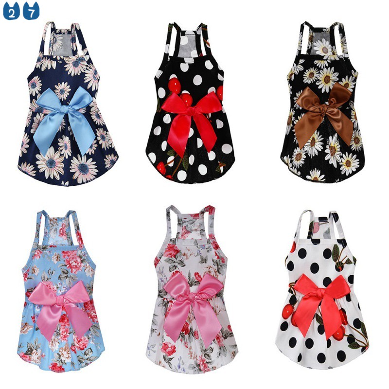 Đầm Công Chúa Đính Nơ Hoa Nhỏ Xinh Xắn Thời Trang Mùa Hè Cho Cún Cưng 27
