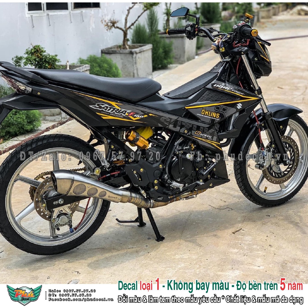 Tem rời xe Satria Xám vàng (A)
