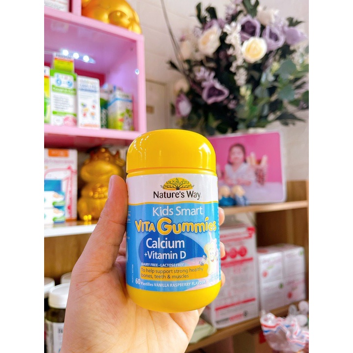 Kẹo Dẻo Bổ Sung Canxi Vitamin D Cho Bé Nature's Way Kids Smart Vita Gummies Calcium + Vitamin D 60 Viên