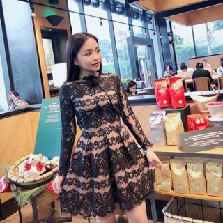 Váy ren nơ hoa cổ tiểu thư ❤️