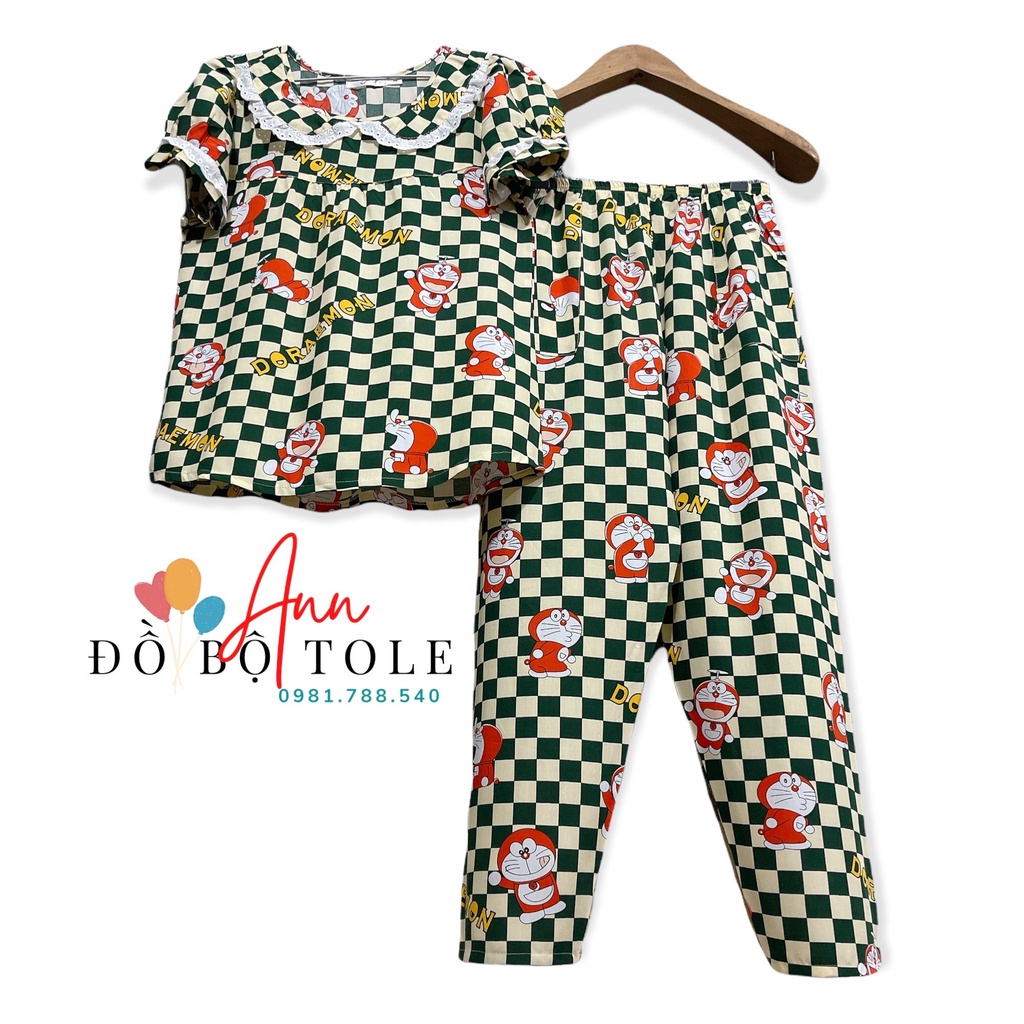 [ ĐỒ BỘ TOLE ] Tay ngắn quần dài cổ sen phối ren ( 45-72kg) | BigBuy360 - bigbuy360.vn