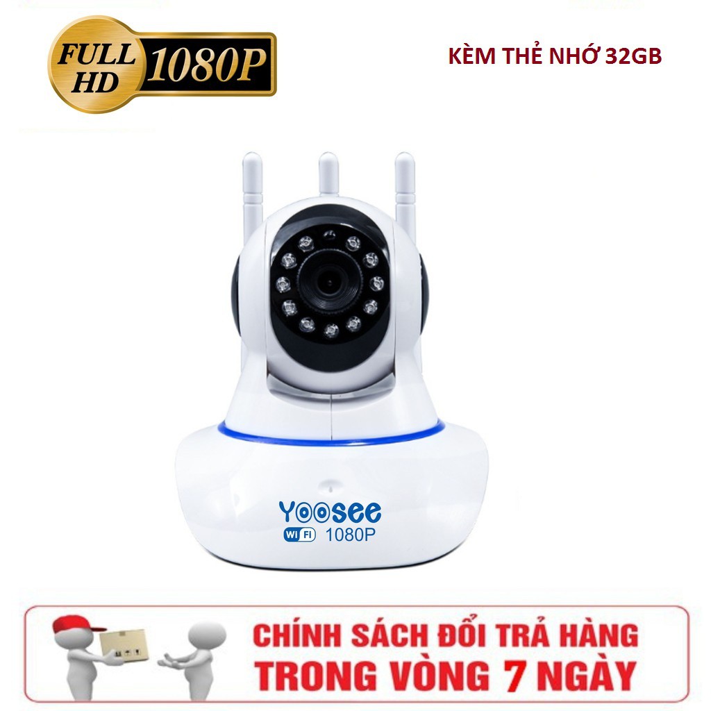 camera IP wifi Yoosee 2.0mpx 3 râu Full HD 1080P - kèm thẻ nhớ 32GB