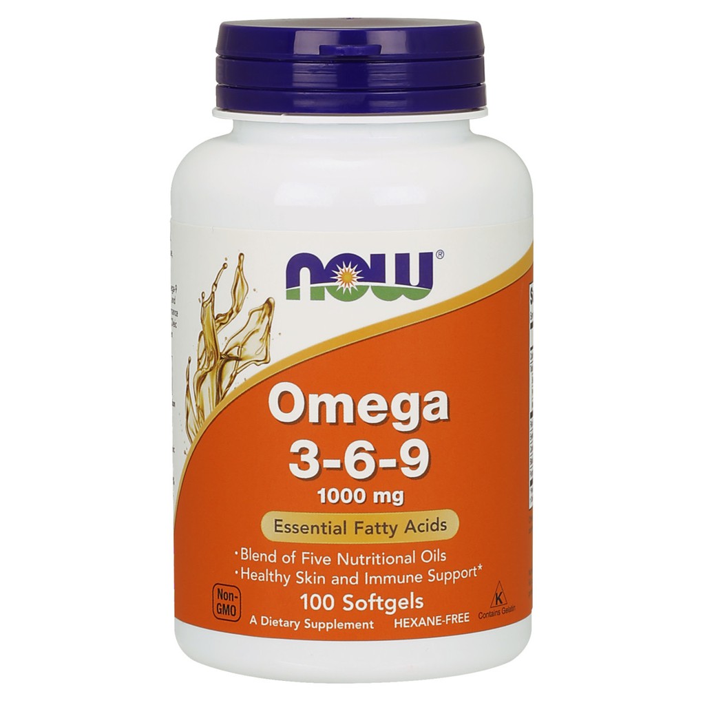 Giảm nguy cơ các bệnh tim mạch, huyết áp và cải thiện trí nhớ, tốt cho mắt Omega 369 1000mg 100 viên hãng NOW Foods USA