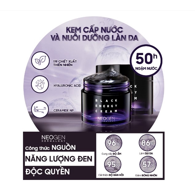 Kem Dưỡng Neogen Cấp Nước Nuôi Dưỡng Làn Da Dành Cho Da Dầu Và Da Nhạy Cảm Neogen Dermalogy Black Energy Cream 80ml