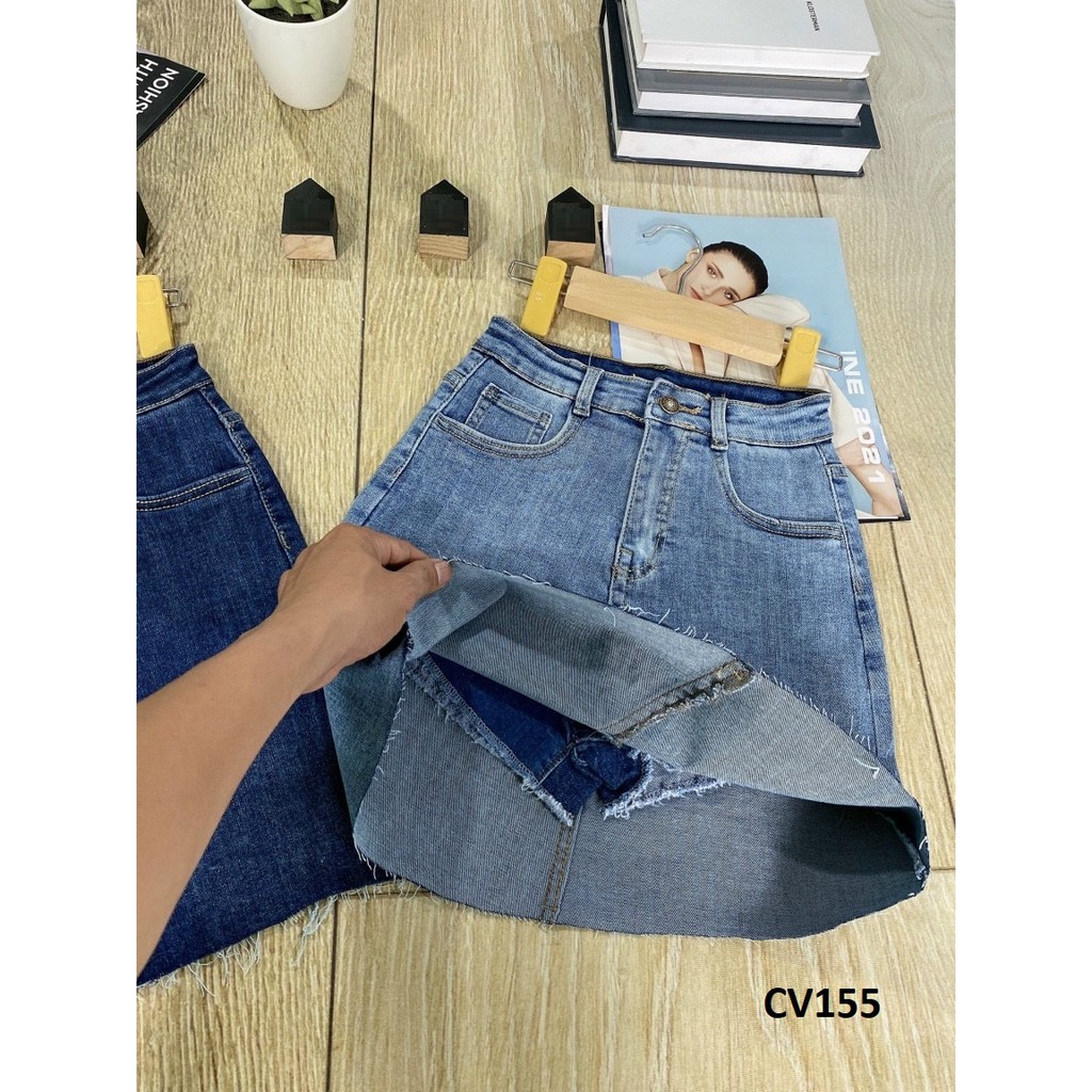 Chân váy chữ A loại jean co giãn CV155
