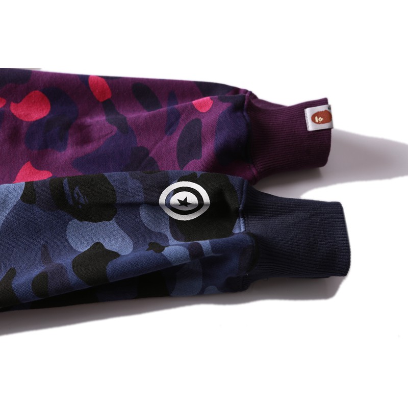 Bape Áo Khoác Hoodie In Hình Đầu Cá Mập Thời Trang Cho Nam