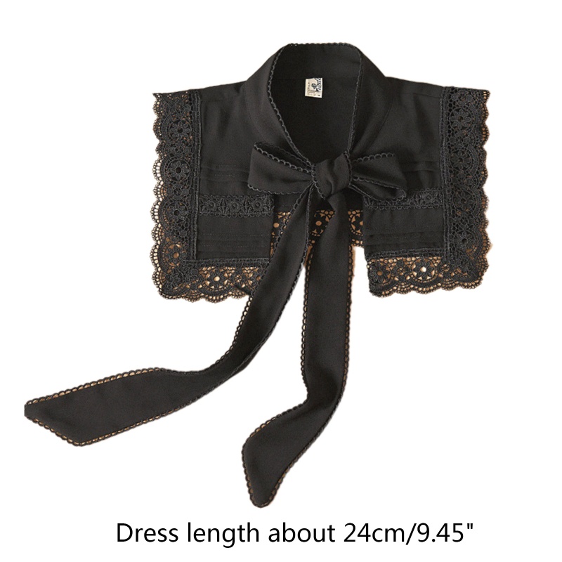 Ivy Khăn Choàng Cổ Giả Thêu Hoa Rỗng Buộc Dây Hình Cánh Hoa Thắt Nơ Có Thể Tháo Rời Cho Nữ G