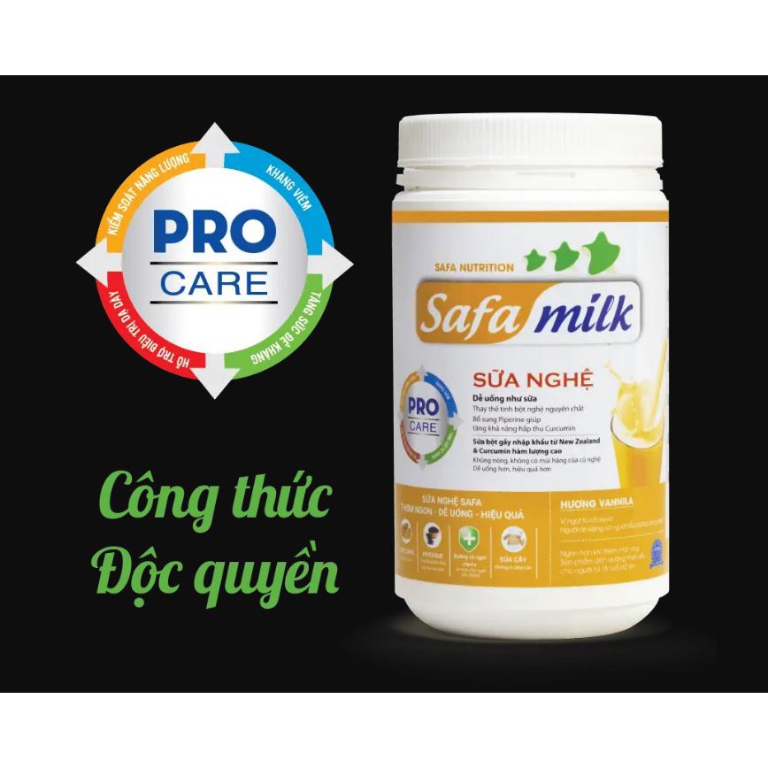 Sữa nghệ Safa Milk - Hộp 550Gram SỮA CHO NGƯỜI ĐAU DẠ DÀY