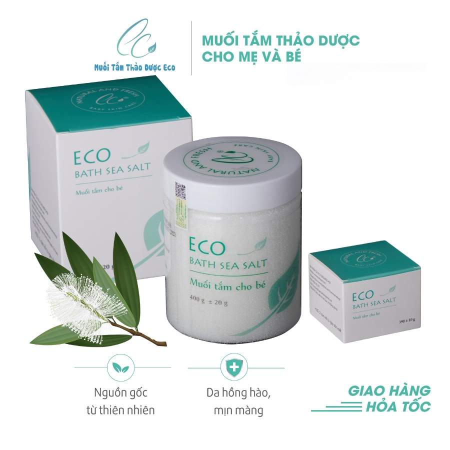 Muối tắm thảo dược cho bé Eco 400g 100% tự nhiên an toàn cho bé-BaByC