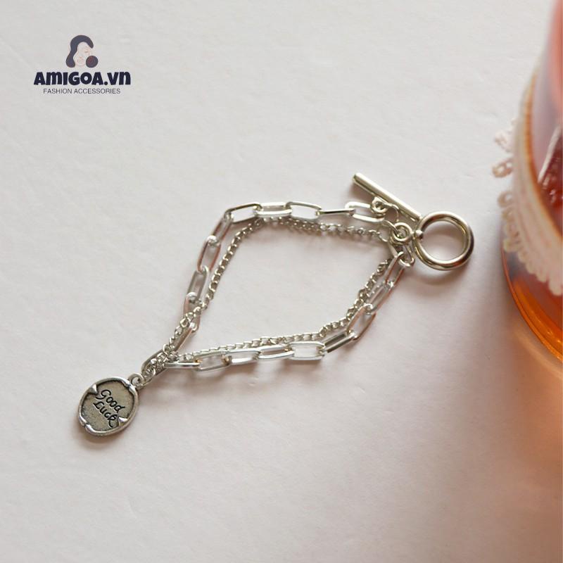 ✨✨Vòng Tay Có Khóa May Mắn OT Phong Cách Hip Hop Cho Nữ