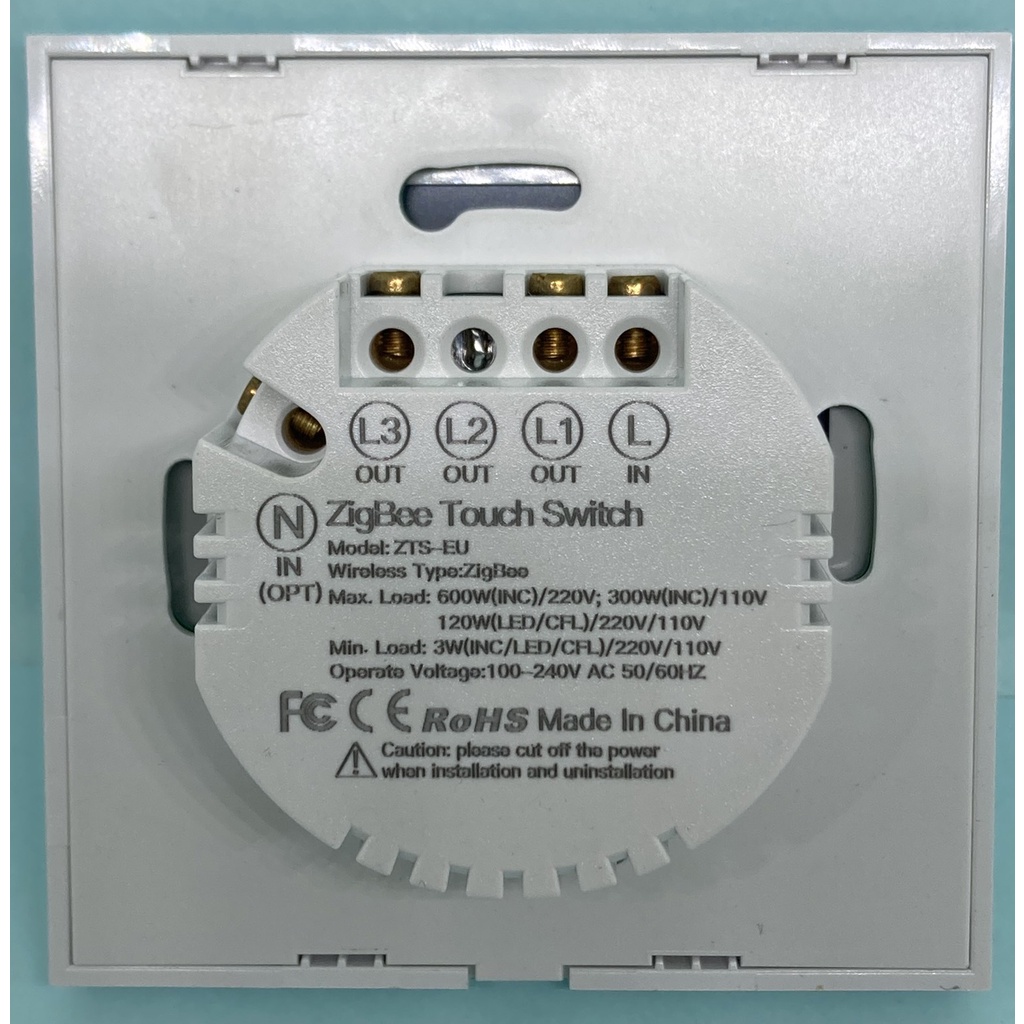 Công tắc zigbee Tuya Smart Life 1-2-3 nút vuông màu trắng. Không dùng N