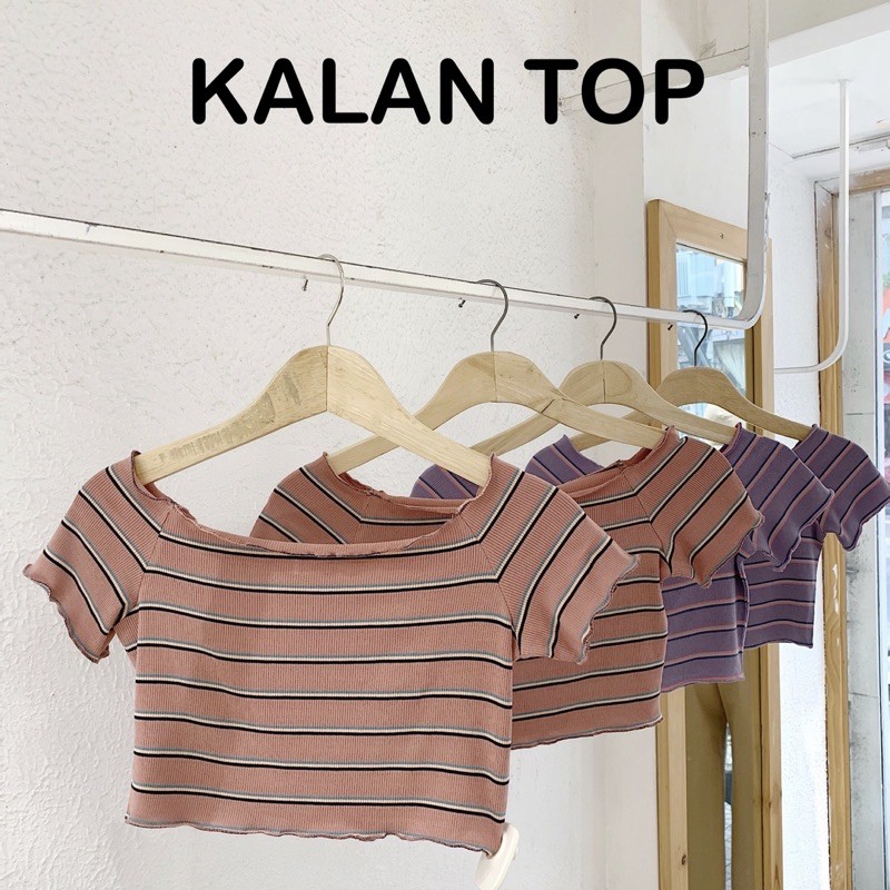 Áo croptop trễ vai form ôm Kalan top