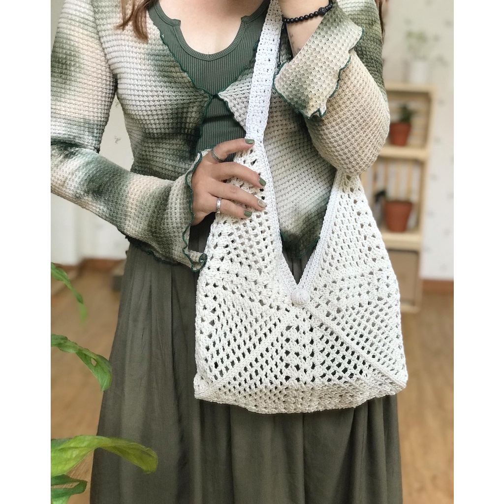 Túi lưới móc len handmade