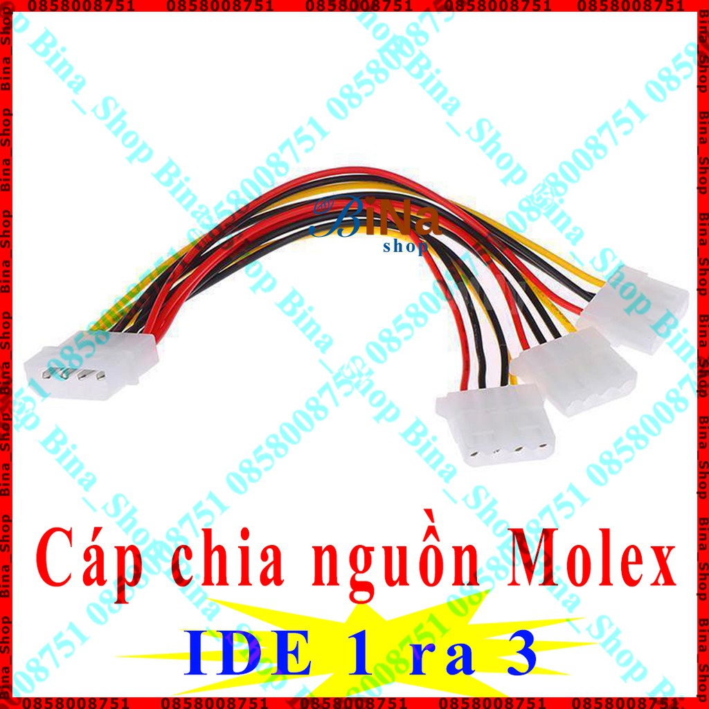 Cáp chia nguồn Molex 4Pin 1 ra 3 dài 21cm