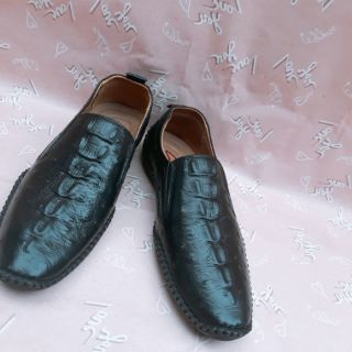 giầy lười da in vân cá sấu