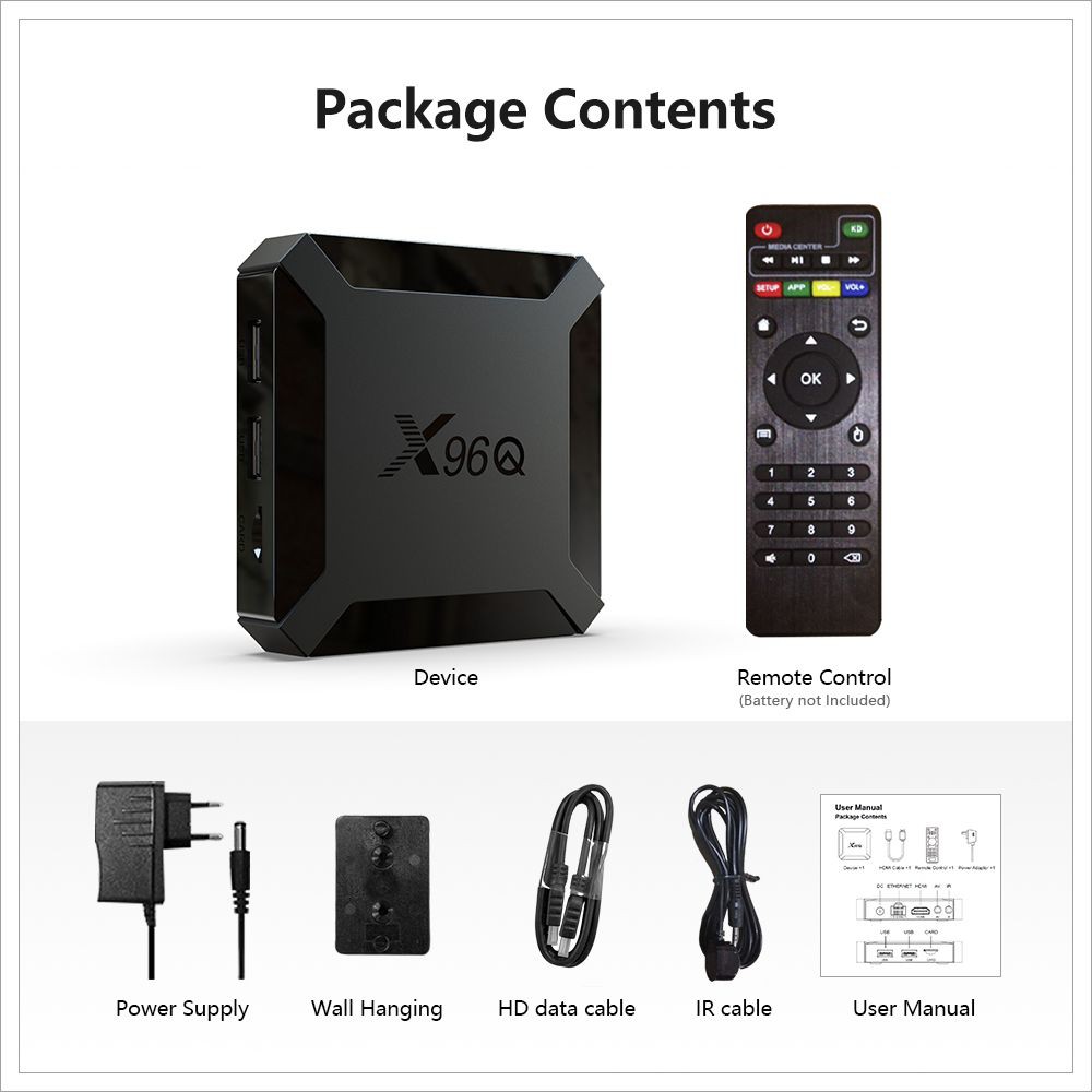 Đầu Tv Box Android 10 Tv Box X96Q Rockchip H313 4k Hdr Media Player 2gb 16gb Wifi 1080p Tiện Dụng