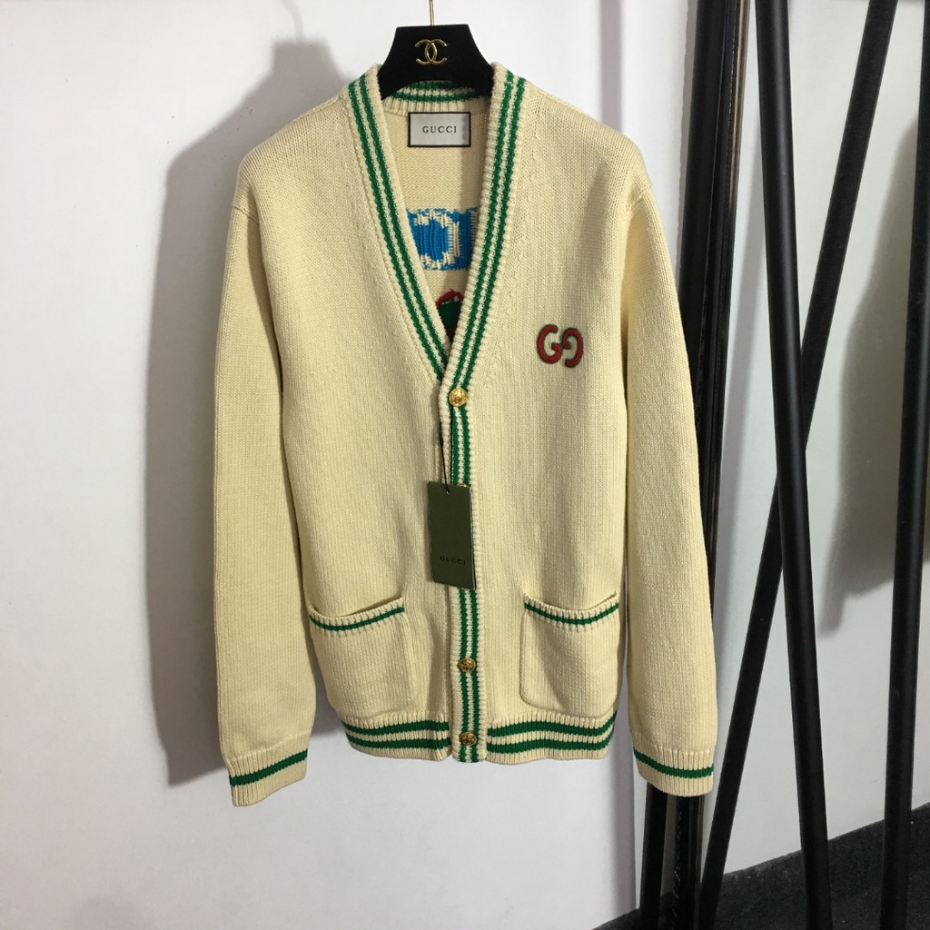 Áo khoác len cardigan thời trang cao cấp Gucci GC phong cách trẻ trung
