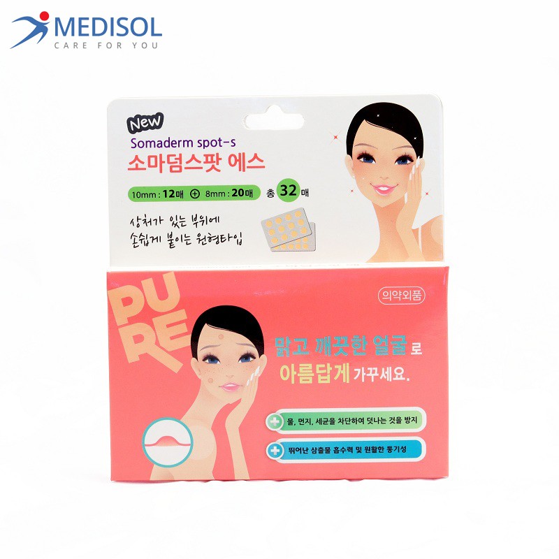 Miếng Dán Mụn  Somaderm Spot S (2 size – 32 miếng)
