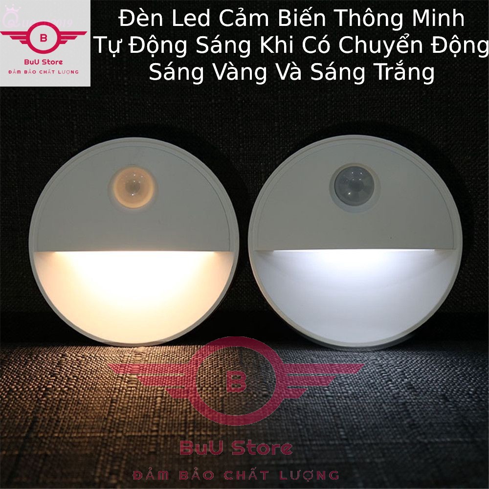 Đèn LED cảm biến chuyển động thông minh, tự động sáng khi có chuyển động, đèn cảm ứng hồng ngoại chạy bằng pin