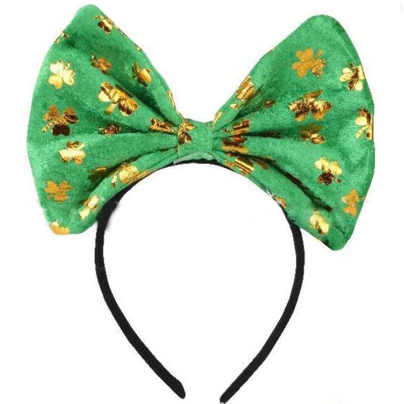 Flgo Băng Đô Hình Cỏ Bốn Lá Đính Kim Sa Lấp Lánh Màu Xanh Lá Cây Saint Patrick s Day Phong Cách Kỳ Nghỉ