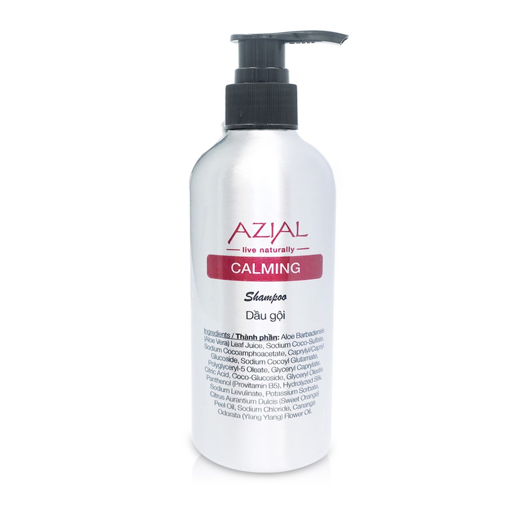 Dầu gội thảo mộc tinh dầu thiên nhiên AZIAL Calming Shampoo, ngăn rụng tóc, phục hồi tóc hư tổn, kích thích mọc tóc