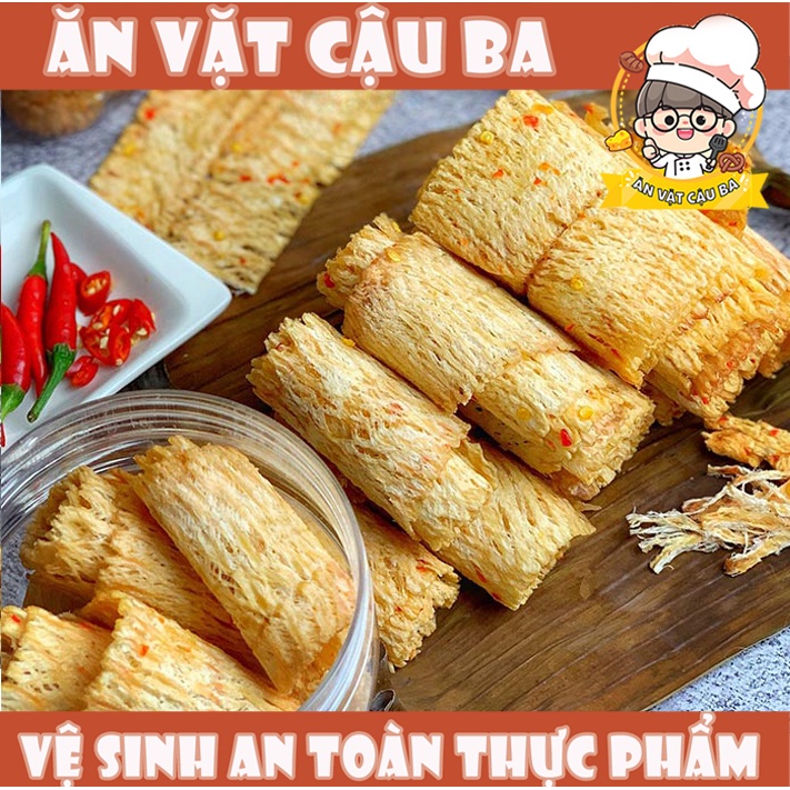 Khô mực cán tẩm gia vị Nha Trang loại ngon - hũ pet 200g   | Ăn Vặt Cậu Ba | freeship