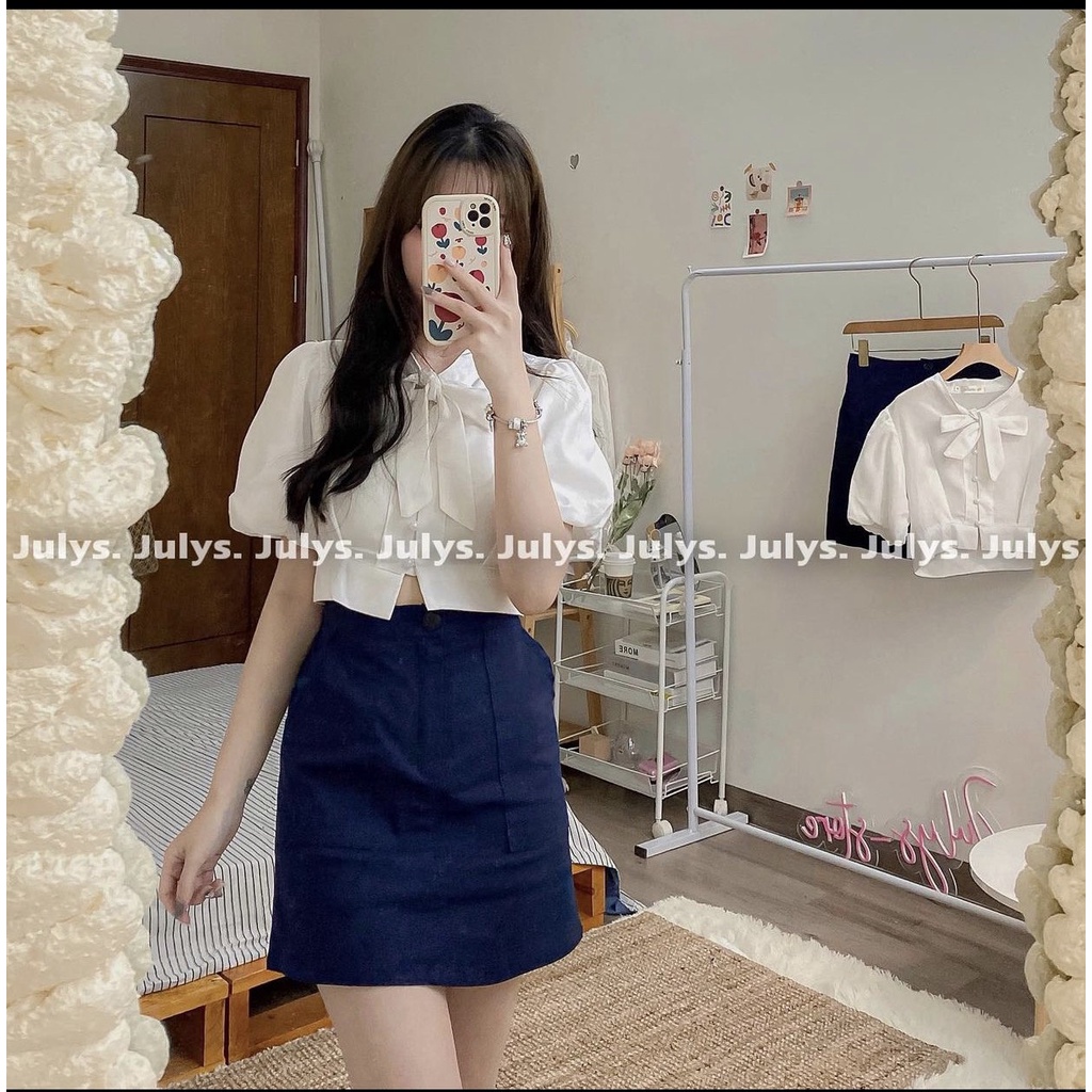 Set chân váy áo croptop kiểu nữ tiểu thư, Set đồ nữ sang chảnh cá tính mặc đi chơi cực xinh