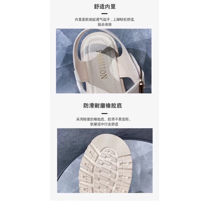 Sandal nữ, sandal học sinh quai nhún đế cao 3cm năng động
