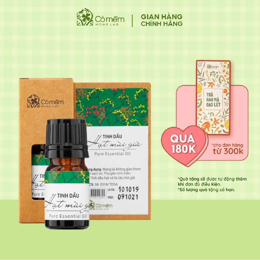 Tinh Dầu Hạt Mùi Già Thiên Nhiên Nguyên Chất Mang Tết Về Nhà Cỏ Mềm 5ml