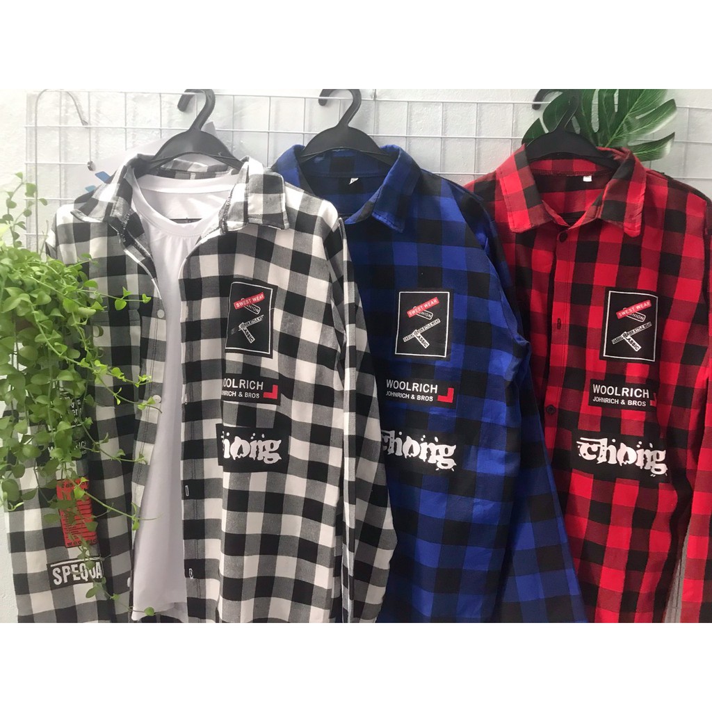 Áo sơ mi caro flannel form rộng SMMR