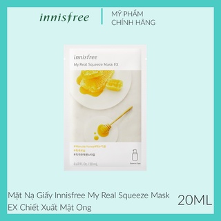Mặt nạ giấy phục hồi da từ mật ong Innisfree My Real Squeeze Mask - Honey 20ml