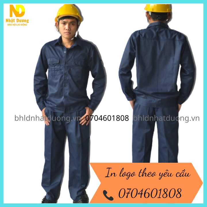 Đồ Công Nhân, Bộ Bảo Hộ Lao Động Đồng Phục BHLĐ, Quần Áo Sửa Xe Màu Xanh, Ghi Vải Kaki Mềm Mát Đủ Size DN09