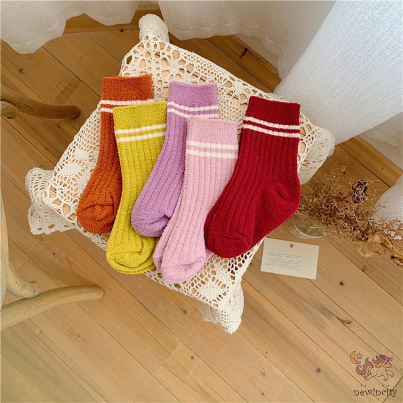 Vớ Dày Giữ Ấm Phong Cách Retro Hàn Quốc Cho Bé Gái