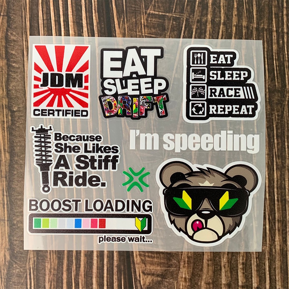 1 Nhãn Dán Logo JDM Chất Liệu PU Chống Nước Trang Trí Mũ Bảo Hiểm Xe Máy