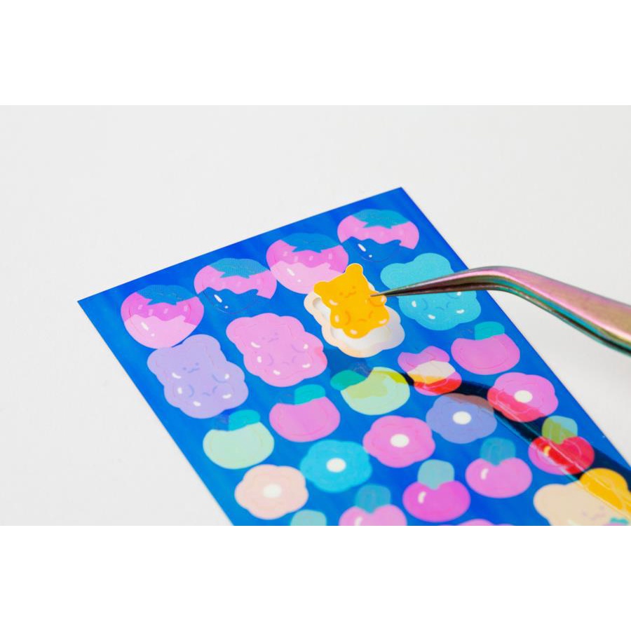 Set 2 Tấm Sticker ARTBOX Hàn Quốc Hình Gấu Gummy Và Trái Cây Phản Quang Xinh Xắn