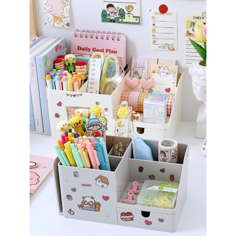 Giá Đỡ Bút/Bút Để Bàn Sức Chứa Lớn Thiết Kế Dễ Thương Tiện Dụng Cho Bé Gái
