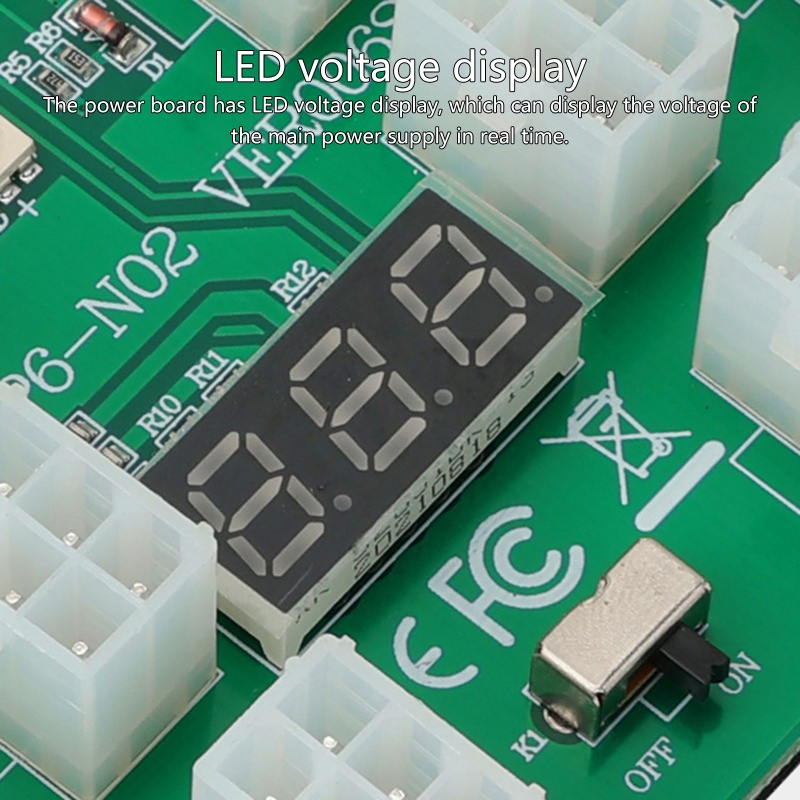 Bảng Mạch Chuyển Đổi Nguồn Điện pri Server PSU 12 Cổng 6pin Cho Ethereum BTC Mining