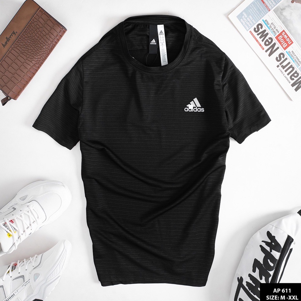 Bộ thể thao nam adidas cao cấp mùa hè cộc tay chất thun lạnh mã 611